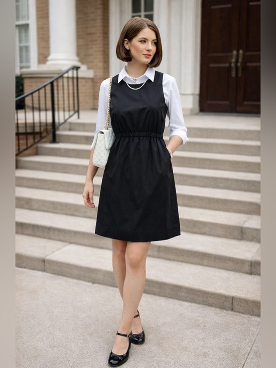 GAP Dresses & Skirts - GAP | Black Sheath Y2K 2002 Shift Dress with Elastic Waist - Size S